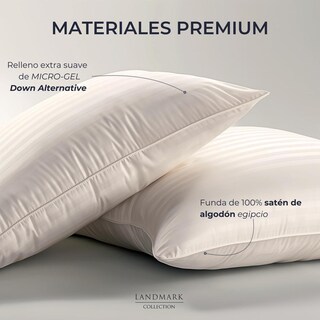 Foto 6 | Foto 6 | Almohada Landmark Collection Saten Algodon Egipcio King Size Micro Gel Para Cama