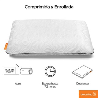 Foto 2 | Foto 2 | Almohada Dreamlab Azul Gel De Memory Foam Con Funda De Bambú Hipoalergénica Firme Medio Tamaño Están
