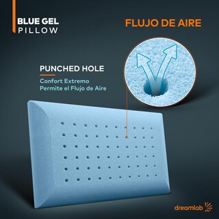 Foto 7 | Foto 7 | Almohada Dreamlab Azul Gel De Memory Foam Con Funda De Bambú Hipoalergénica Firme Medio Tamaño Están