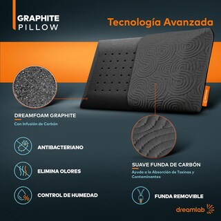 Foto 7 | Foto 7 | Almohada Dreamlab Graphite Con Memory Foam Y Carbón Hipoalergénica Antibacterial Firme Medio