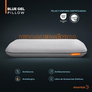 Foto 4 | Foto 4 | Almohada Dreamlab Azul Memory Foam Con Gel Y Funda De Bambú Hipoalergénica 2 Piezas Estándar