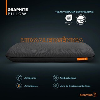 Foto 4 | Foto 4 | Almohada Dreamlab Graphite Memory Foam Hipoalergénica Para Soporte King Size (2 Piezas)