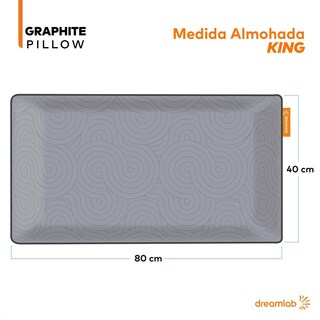 Foto 5 | Foto 5 | Almohada Dreamlab Graphite Memory Foam Hipoalergénica Para Soporte King Size (2 Piezas)