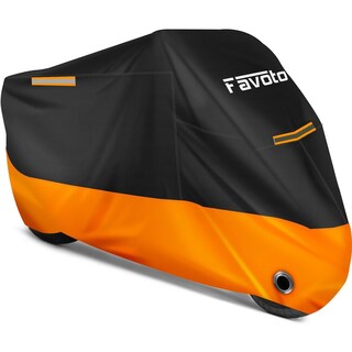 Foto 1 | Foto 1 | Funda Para Motocicleta Favoto Negro Naranja Tela Oxford Resistente Con Reflectores Y Protección Sola