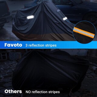Foto 4 | Foto 4 | Funda Para Motocicleta Favoto Negro Naranja Tela Oxford Resistente Con Reflectores Y Protección Sola