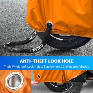 Foto 5 | Foto 5 | Funda Para Motocicleta Favoto Negro Naranja Tela Oxford Resistente Con Reflectores Y Protección Sola