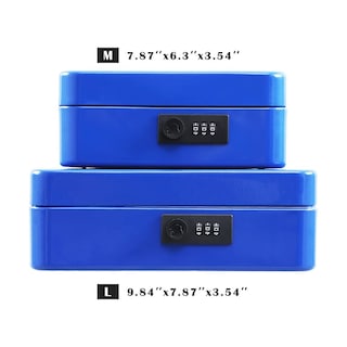 Foto 3 | Foto 3 | Caja Fuerte De Acero Xydled Azul Con Cerradura De Combinación Y Bandeja Extraíble Mediana