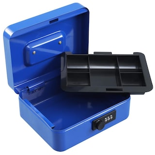 Foto 8 | Foto 8 | Caja Fuerte De Acero Xydled Azul Con Cerradura De Combinación Y Bandeja Extraíble Mediana