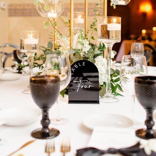 Foto 2 | Foto 2 | Números De Mesa De Boda De Arco Negro Con Soportes De Acrílico 5x7 Pulgadas