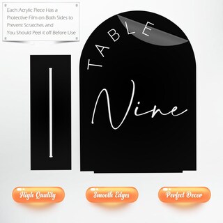 Foto 6 | Foto 6 | Números De Mesa De Boda De Arco Negro Con Soportes De Acrílico 5x7 Pulgadas