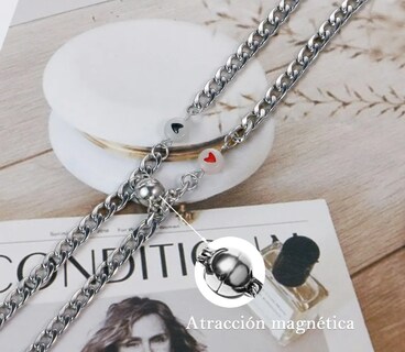 Foto 4 | Foto 4 | Pulseras Luminosas Magnéticas Xtellar Corazón Ajustables Plateado