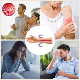 Foto 6 | Foto 6 | Pulsera Magnética De Terapia Hombre Acero Inoxidable Imanes Ajustable