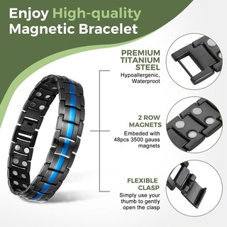 Foto 7 | Foto 7 | Pulsera Magnética De Terapia Hombre Acero Inoxidable Imanes Ajustable