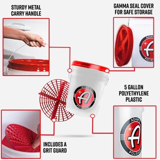 Foto 6 | Foto 6 | Cubeta De Lavado De Autos Adam's Polishes Blanca Con Protector De Arena Y Tapa De Sello Gamma Para C