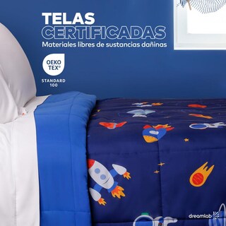 Foto 7 | Foto 7 | Edredón Infantil Dreamlab Azul Hipoalergénico Reversible Ajustable