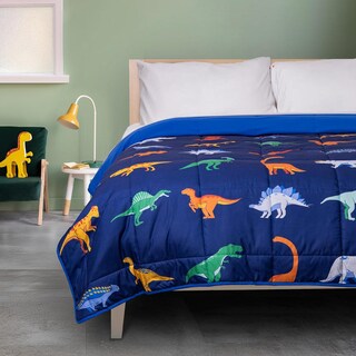 Foto 1 | Foto 1 | Edredón Infantil Dreamlab Azul Reversible Hipoalergénico Dinosaurio