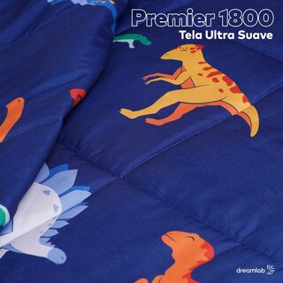 Foto 4 | Foto 4 | Edredón Infantil Dreamlab Azul Reversible Hipoalergénico Dinosaurio