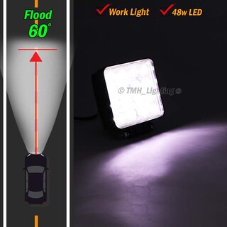 Foto 3 | Foto 3 | Reflector Cuadrado Led Tmh 48w Blanco De 60 Grados Para Jeep Y Vehículos Todo Terreno