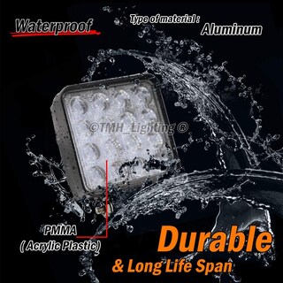 Foto 4 | Foto 4 | Reflector Cuadrado Led Tmh 48w Blanco De 60 Grados Para Jeep Y Vehículos Todo Terreno