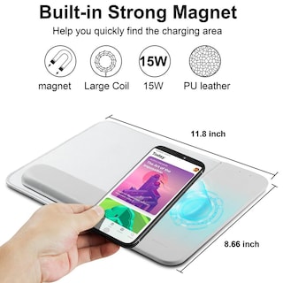 Foto 6 | Foto 6 | Alfombrilla De Mouse Viviya Negra Con Carga Inalámbrica 15w Y Soporte De Muñeca Desmontable