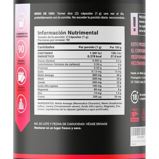 Foto 5 | Foto 5 | Cápsulas Naturales Bss B Life Melón Amargo Neem Canela 500 Mg