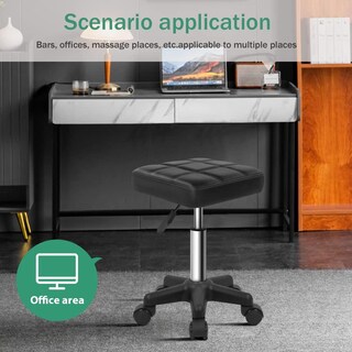 Foto 7 | Foto 7 | Taburete Giratorio Furwoo Negro Con Ruedas Y Altura Ajustable Para Spa Y Salón De Masaje