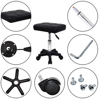 Foto 3 | Foto 3 | Taburete Giratorio Furwoo Negro Con Ruedas Y Altura Ajustable Para Spa Y Salón De Masaje