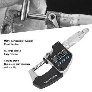 Foto 4 | Foto 4 | Micrómetro Digital Pantalla Grande Precisión Métrico Externo Imperial 0-25 Mm Para Medición De Espes