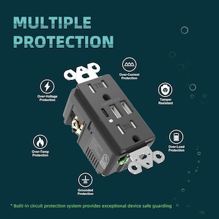 Foto 5 | Foto 5 | Topeler Toma De Corriente De Pared Usb C Negra 30w 6.0 Amperios Toma Eléctrica De Carga De Alta Vel