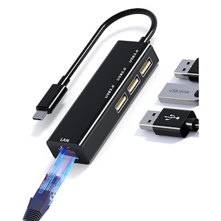 Foto 1 | Foto 1 | Adaptador Ethernet Usb C Yrtrgj En Gris Gigabit Rj45 10gbps 4 En 1 Para Macbook Surface Pro Window