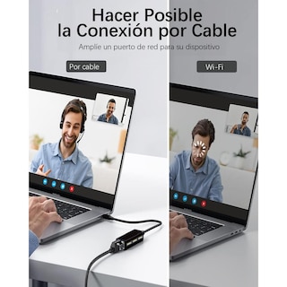 Foto 3 | Foto 3 | Adaptador Ethernet Usb C Yrtrgj En Gris Gigabit Rj45 10gbps 4 En 1 Para Macbook Surface Pro Window