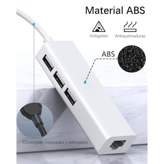 Foto 5 | Foto 5 | Adaptador Ethernet Usb C Yrtrgj En Gris Gigabit Rj45 10gbps 4 En 1 Para Macbook Surface Pro Window