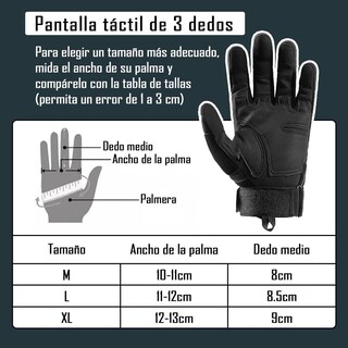 Foto 3 | Foto 3 | Guantes De Moto Ioagsvw Negro Pantalla Táctil Antideslizantes Para Hombre