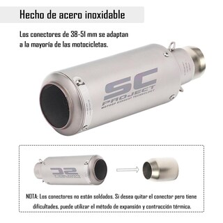 Foto 6 | Foto 6 | Escape De Moto Ioagsvw Acero Inoxidable 51mm Universal Para Motos Dirt Bikes Street Bikes Scooter