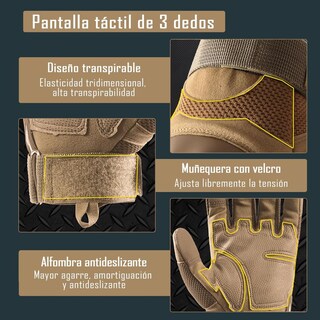 Foto 5 | Foto 5 | Guantes De Moto Ioagsvw Marrón Con Protección De Nudillos Y Dedos Táctiles Para Hombre