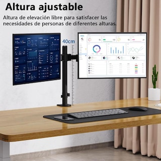 Foto 6 | Foto 6 | Soporte Doble Monitor Vddgrer Negro Ajustable Para Pantallas Hasta 27 Pulgadas 10kg