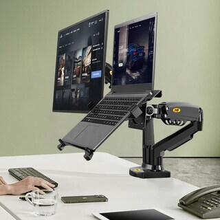 Foto 3 | Foto 3 | Soporte Para Monitor Y Laptop Mornwell Negro Con Brazos Hidráulicos Para Pantallas De 17 A 27 Pulgad