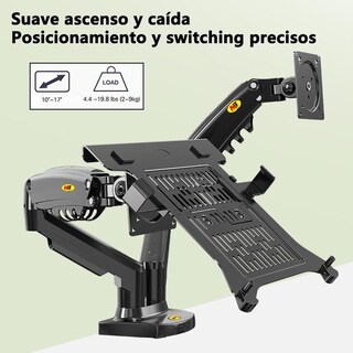 Foto 8 | Foto 8 | Soporte Para Monitor Y Laptop Mornwell Negro Con Brazos Hidráulicos Para Pantallas De 17 A 27 Pulgad