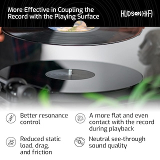 Foto 7 | Foto 7 | Estera Giratoria Hudson Hi-fi Negro Mate De Acrílico Para Tornamesas Y Tocadiscos De Vinilo