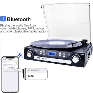 Foto 6 | Foto 6 | Tocadiscos Digitnow Bluetooth Con Stereo Integrado Y Control Remoto