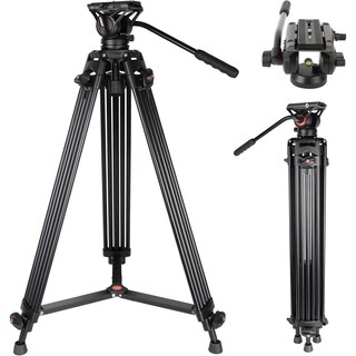 Foto 1 | Foto 1 | Trípode De Video Coman Negro 74 Pulgadas Profesional Resistente Con Cabezal De Fluido Y Placa De Lib