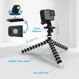 Foto 7 | Foto 7 | Cámara De Trípode Flexible Digicharge Negro Compatible Con Gopro Y Dji Osmo