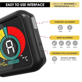 Foto 5 | Foto 5 | Kliq Ubertuner Sintonizador Profesional De Clip Para Guitarra Bajo Ukelele Violín Mandolina Ba