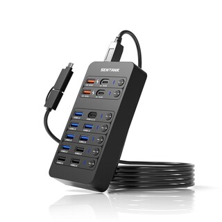 Foto 1 | Foto 1 | Hub Usb Sentank Negro Con 14 Puertos Y Carga Rápida