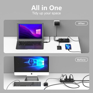 Foto 3 | Foto 3 | Hub Usb Sentank Negro Con 14 Puertos Y Carga Rápida