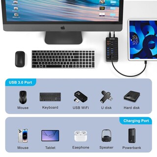 Foto 4 | Foto 4 | Hub Usb Sentank Negro Con 14 Puertos Y Carga Rápida