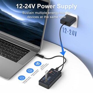 Foto 6 | Foto 6 | Hub Usb Sentank Negro Con 14 Puertos Y Carga Rápida