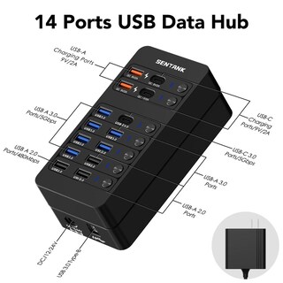 Foto 8 | Foto 8 | Hub Usb Sentank Negro Con 14 Puertos Y Carga Rápida