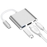 Adaptador Usb C Bojoom Plata Multipuerto Con Salida Hdmi 4k Para Laptop