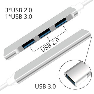 Foto 6 | Foto 6 | Hub Usb Mornwell Negro Ultradelgado Convertidor 4 En 1 Para Pc Y Laptop